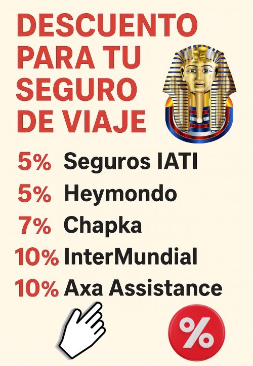 Descuentos en seguros viajes para Egipto